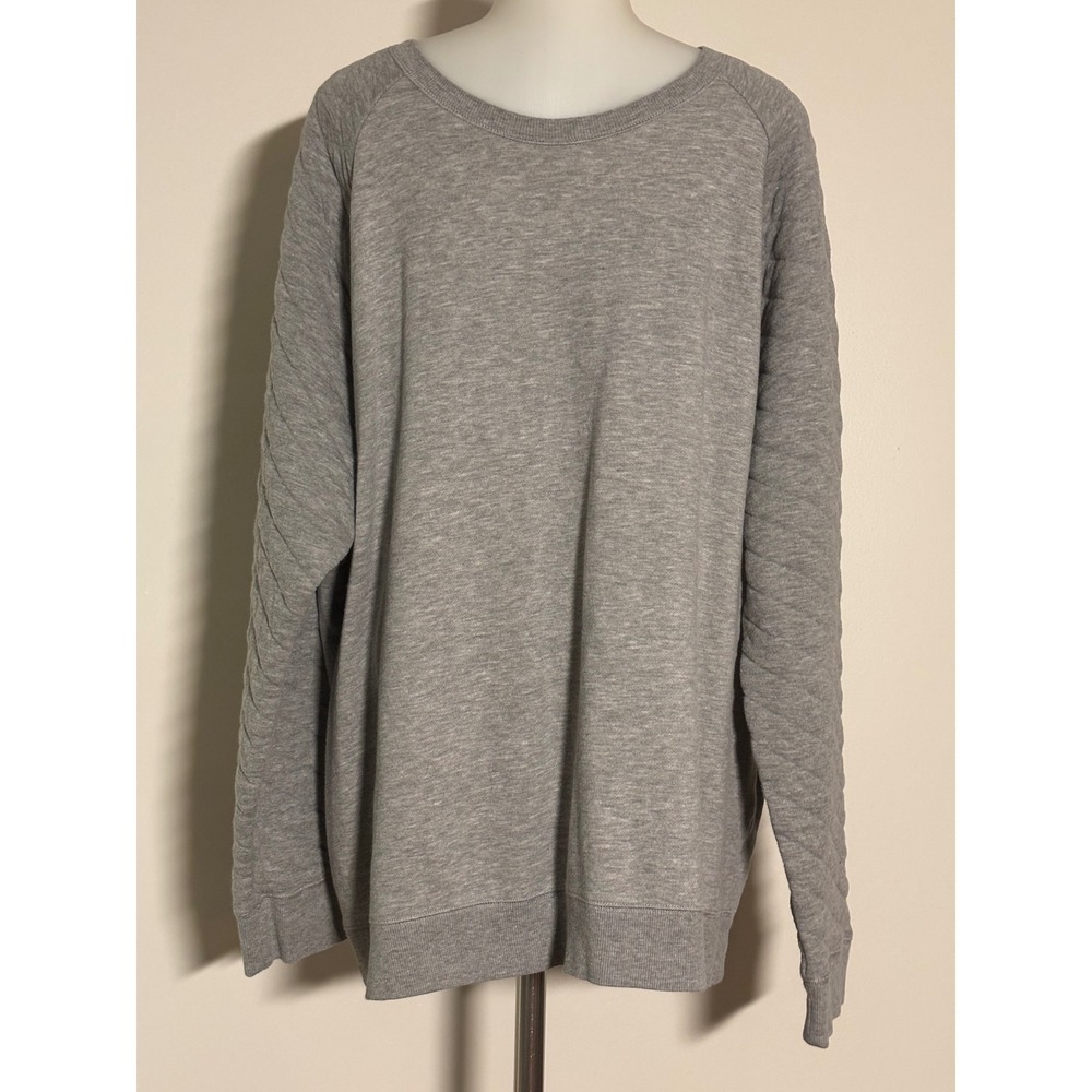 Club Room Sweatshirt Mens XL Grey Good Quilted Raglan Sleeve‎ Fleece Pullover